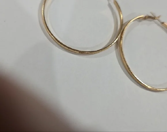 Gold Hoop Earrings 2-inch – Elegant Large Classic Statement Women’s Jewelry - Picture 4 of 9